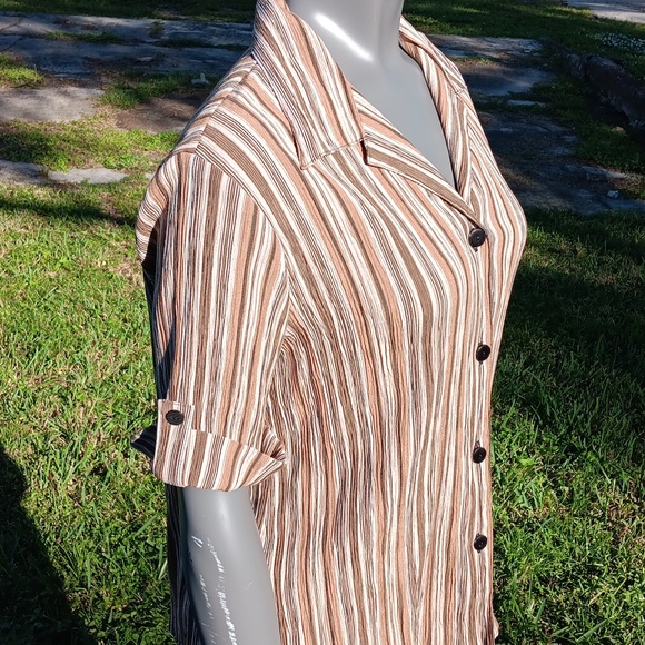 CB COLLECTIONS LADIES COTTON BLEND BUTTON DOWN SHIRT BLOUSE - Picture 16 of 17